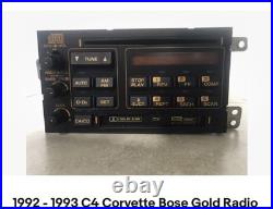 1992 1993 C4 Corvette AM/FM Bose Radio Cassette CD Player Refurbished