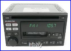 2000-02 Subaru Legacy AM FM Radio CD Cassette Player 86201AE12A Face P121