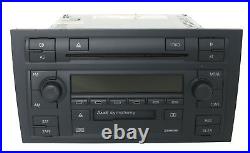 2004-08 Audi A4 AM FM Radio CD Cassette Player w Satellite Control PN 8E0035195H