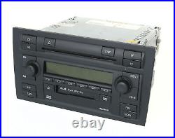 2004-08 Audi A4 AM FM Radio CD Cassette Player w Satellite Control PN 8E0035195H