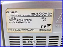 Aiwa CSD-A99 Boombox CD Compact Disc Cassette Tape Player Recorder FM AM Radio