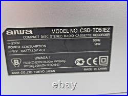 Aiwa CSD-TD51 CD Compact Disc Stereo Radio Cassette Player Recorder Boombox Vtg