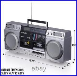 Aiwa Retro Boombox CD Player with Cassette Recording, Bluetooth 5.0, FM/AM Radio