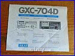 Akai Gxc-704d Cassette Deck Serviced New Belts And Lights Original Box +