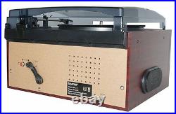 Boytone BT-22C Bluetooth Record Player Turntable AM/FM Cassette speaker