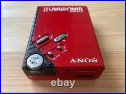 Cassette Walkman Sony WM-2 Red AC-39 Refurbished Very Rare Vintage Japan DHL