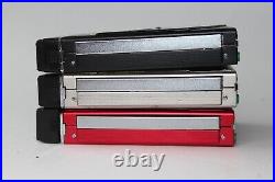 Complete Collection of 3 Sony Walkman WM-F101's in Black, Red and Silver