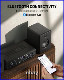 Donner MAMP5 600W Audio Power Amplifier Receiver 4 Channel Bluetooth HiFi Amp