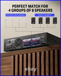 Donner MAMP5 600W Audio Power Amplifier Receiver 4 Channel Bluetooth HiFi Amp