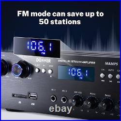 Donner MAMP5 600W Audio Power Amplifier Receiver 4 Channel Bluetooth HiFi Amp