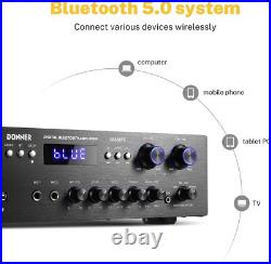 Donner MAMP5 600W Audio Power Amplifier Receiver 4 Channel Bluetooth HiFi Amp