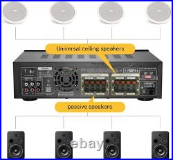 Donner MAMP5 600W Audio Power Amplifier Receiver 4 Channel Bluetooth HiFi Amp