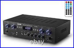 Donner MAMP5 600W Audio Power Amplifier Receiver 4 Channel Bluetooth HiFi Amp