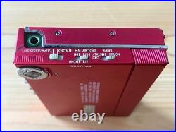 EXC+ SONY WALKMAN WM-F30 Red Slim Radio TV FM AM Dolby NR = From JAPAN