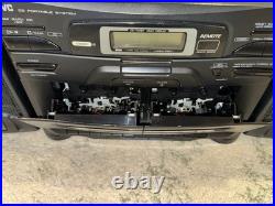 JVC PC-X110 Boombox CD AM/FM withRefurbished Dual Cassette Recorder 1990s VINTAGE