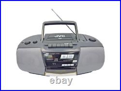 JVC RC-BX25BK Boombox Stereo Portable CD Cassette Tape Radio Tuner AM FM Vintage JVC RC-BX25BK Boombox Stereo Portable CD Cassette Tape Radio Tuner AM FM Vintage