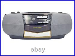 JVC RC-BX25BK Boombox Stereo Portable CD Cassette Tape Radio Tuner AM FM Vintage JVC RC-BX25BK Boombox Stereo Portable CD Cassette Tape Radio Tuner AM FM Vintage