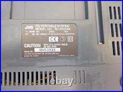 JVC RC-BX25BK Boombox Stereo Portable CD Cassette Tape Radio Tuner AM FM Vintage JVC RC-BX25BK Boombox Stereo Portable CD Cassette Tape Radio Tuner AM FM Vintage