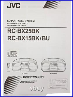 JVC RC-BX25BK Boombox Stereo Portable CD Cassette Tape Radio Tuner AM FM Vintage JVC RC-BX25BK Boombox Stereo Portable CD Cassette Tape Radio Tuner AM FM Vintage