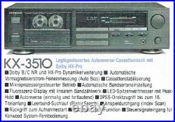 Kenwood Stereo Cassette Tape Deck HX Pro KX-3510 Record Dolby Japan REFURBISHED Kenwood Stereo Cassette Tape Deck HX Pro KX-3510 Record Dolby Japan REFURBISHED
