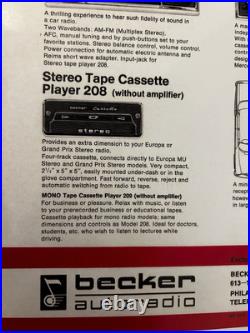 Mercedes Becker'Olympia' Stereo Cassette Player Mexico Europa R107 W113 BMW Mercedes Becker'Olympia' Stereo Cassette Player Mexico Europa R107 W113 BMW
