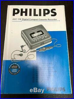 Near Mint Restored Philips DCC 170 Portable Digital Compact Cassette + battery