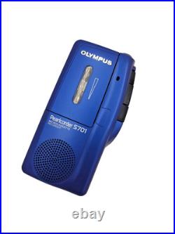 Olympus Pearlcorder S701 BLUE MicroCassette Voice Recorder Dictaphone Dictation