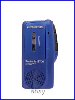 Olympus Pearlcorder S701 BLUE MicroCassette Voice Recorder Dictaphone Dictation