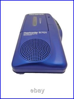 Olympus Pearlcorder S701 BLUE MicroCassette Voice Recorder Dictaphone Dictation
