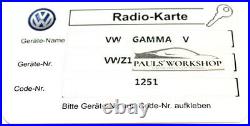 Original Volkswagen Gamma V 1J0035186 / B / D / E / Autoradio VW Radio