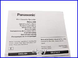 Panasonic RQ-L309 Standard Cassette Voice Recorder Dictaphone Dictation Machine