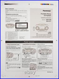 Panasonic RX-D19 Boombox Cassette Tape CD Radio FM AM Portable Player Recorder