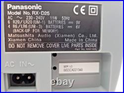 Panasonic RX-D25 Boombox Cassette Tape CD Radio FM AM Portable Player Recorder Panasonic RX-D25 Boombox Cassette Tape CD Radio FM AM Portable Player Recorder