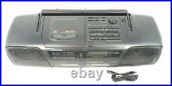 Panasonic RX-DT5 Vintage Boombox CD Dual Cassette Tape Player Record AM/FM Radio