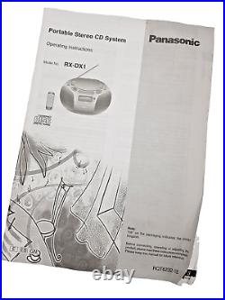 Panasonic RX-DX1 Boombox Cassette Tape CD Radio FM AM Portable Player Recorder Panasonic RX-DX1 Boombox Cassette Tape CD Radio FM AM Portable Player Recorder