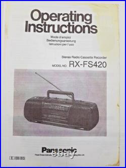 Panasonic RX-FS420 Boombox Cassette Tape Radio FM AM Portable Player Recorder