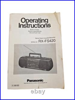 Panasonic RX-FS420 Boombox Cassette Tape Radio FM AM Portable Player Recorder