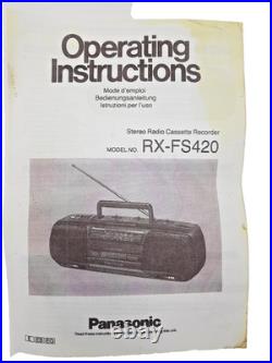 Panasonic RX-FS420 Boombox Cassette Tape Radio FM AM Portable Player Recorder