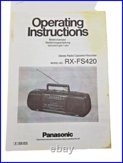 Panasonic RX-FS420 Boombox Cassette Tape Radio FM AM Portable Player Recorder