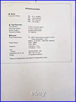 Panasonic RX-FS420 Boombox Cassette Tape Radio FM AM Portable Player Recorder