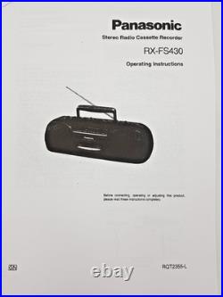 Panasonic RX-FS430 Boombox Cassette Tape Radio FM AM Portable Player Recorder