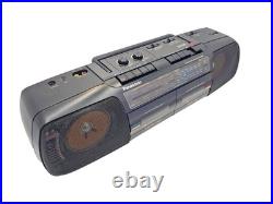 Panasonic RX-FT510 Boombox Dual Cassette Tape Radio Portable Player Recorder Vtg