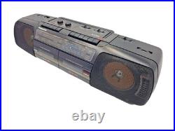 Panasonic RX-FT510 Boombox Dual Cassette Tape Radio Portable Player Recorder Vtg