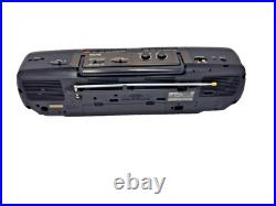 Panasonic RX-FT510 Boombox Dual Cassette Tape Radio Portable Player Recorder Vtg