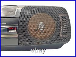 Panasonic RX-FT510 Boombox Dual Cassette Tape Radio Portable Player Recorder Vtg