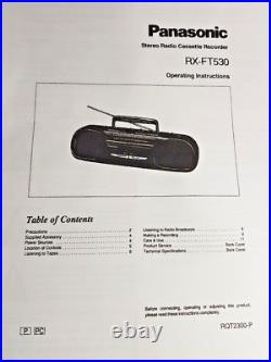 Panasonic RX-FT530 Boombox Dual Cassette Tape Radio Portable Player Recorder Vtg Panasonic RX-FT530 Boombox Dual Cassette Tape Radio Portable Player Recorder Vtg