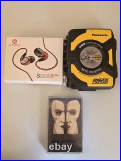 Panasonic Shockwave RQ-SW5V Cassette Player, Pink Floyd Tape, Headphones, Tested