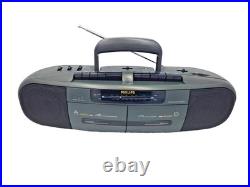 Philips AW7050 Boombox Dual Deck Cassette Tape Player Recorder Dubbing Radio VG Philips AW7050 Boombox Dual Deck Cassette Tape Player Recorder Dubbing Radio VG