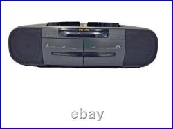 Philips AW7050 Boombox Dual Deck Cassette Tape Player Recorder Dubbing Radio VG Philips AW7050 Boombox Dual Deck Cassette Tape Player Recorder Dubbing Radio VG
