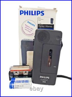 Philips Pocket Memo 388 LFH388 Mini Cassette Dictaphone Dictation Machine Vtg